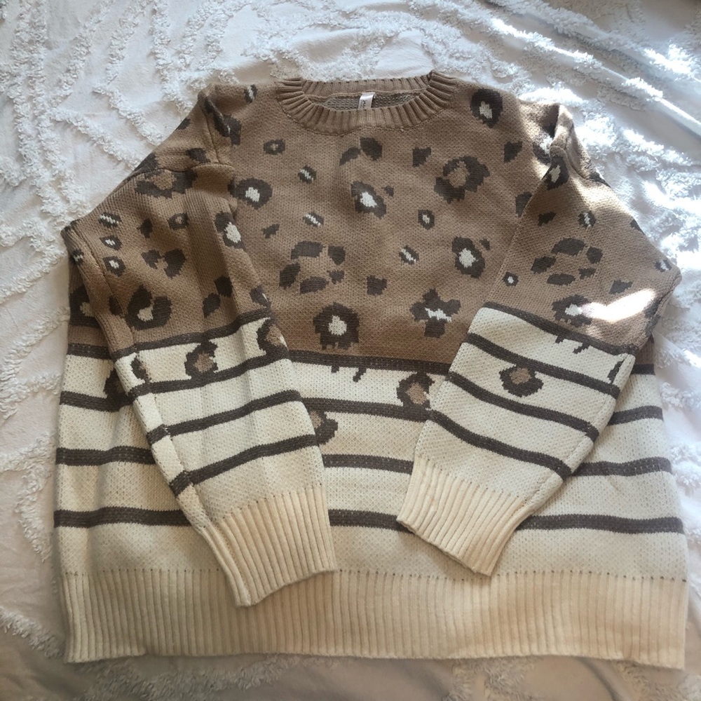 💎🐆 Super Soft Oversized Animal Print Sweater Color-Block